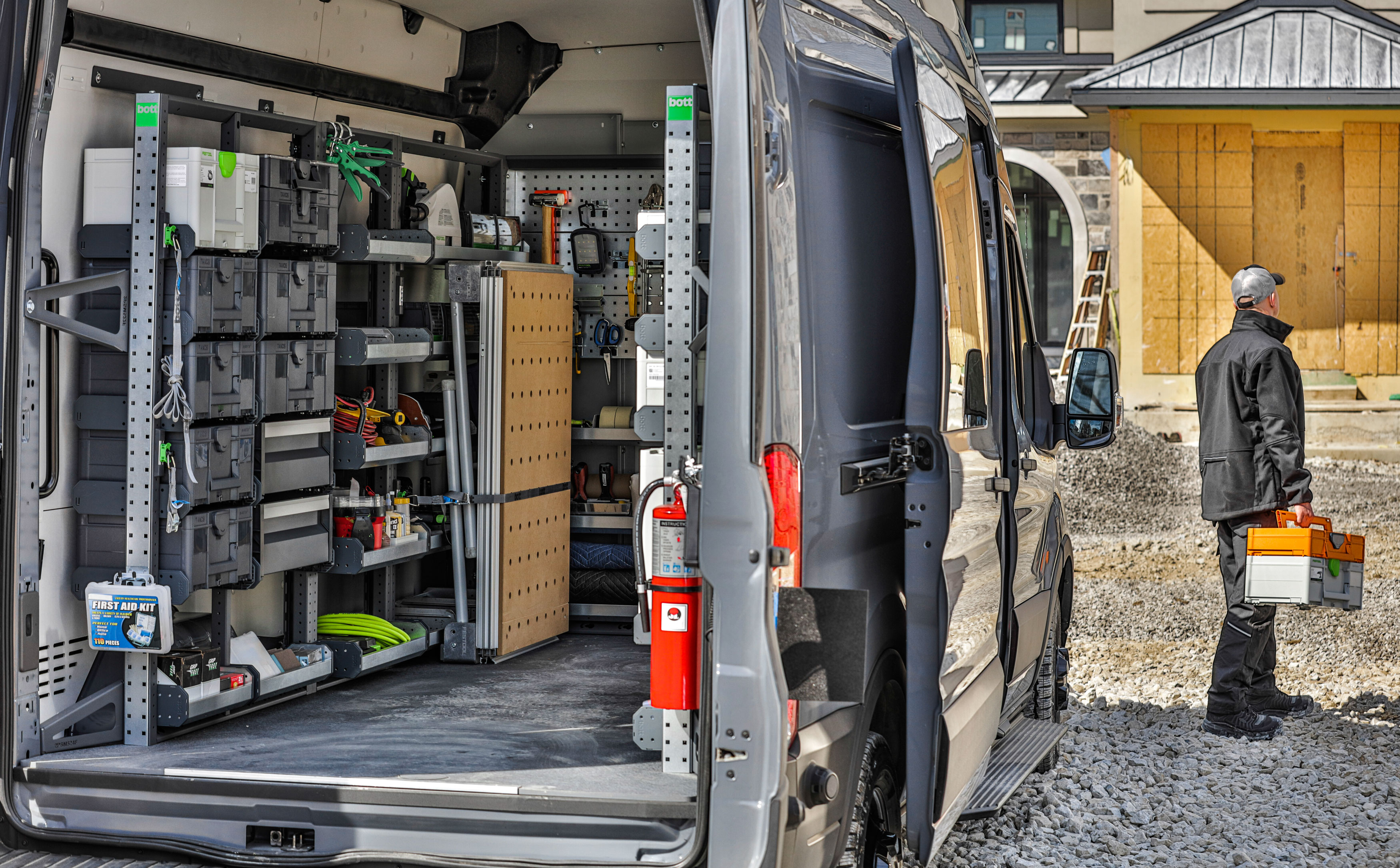 Van shelving system for Ford Transit.